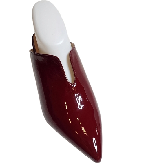 Nordstrom Red Patent Leather Pointed Toe Slide On 3" Heels Shoes Size EU 41 - Picture 10 of 17